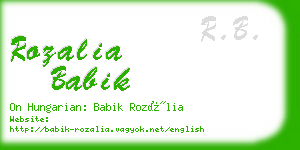 rozalia babik business card